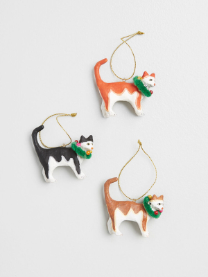 Festive And Fabulous Felines Ornament Set