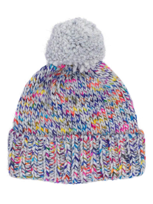 Rainbow Marl Pom Hat