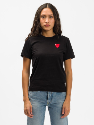 Double Heart T-shirt In Black