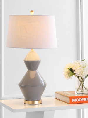 29" Ceramic Alba Geometric Table Lamp (includes Energy Efficient Light Bulb) - Jonathan Y