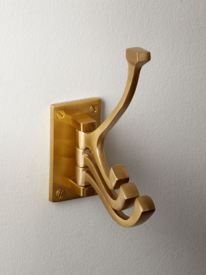 Brass 3-prong Swivel Towel Hook