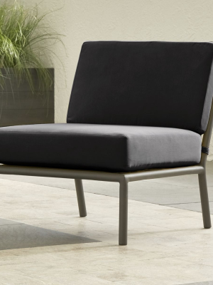 Morocco Graphite Sectional Armless Chair With Charcoal Sunbrella ® Cushion