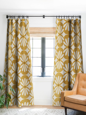 Heather Dutton Solstice Goldenrod Single Panel Blackout Window Curtain By Deny Designs.