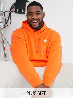 Nike Plus Club Hoodie In Orange