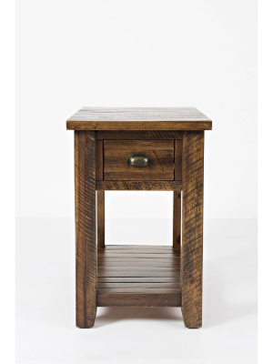 Wooden One Drawer Chairside Table - Benzara