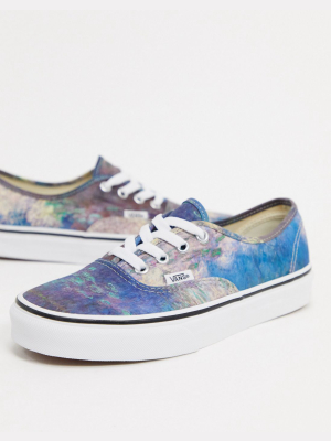 Vans X Moma Claude Monet Era Sneakers In Blue