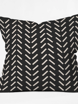16"x16" Nick Quintero Herringbone Throw Pillow Black/white - Deny Designs