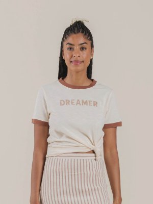 Rylee + Cru Womens Dreamer Ringer Tee - Natural Amber