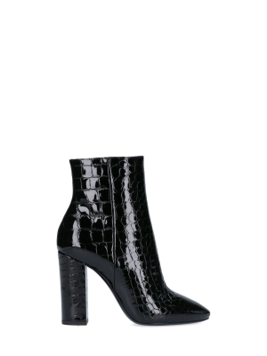 Saint Laurent Embossed Block Heel Boots