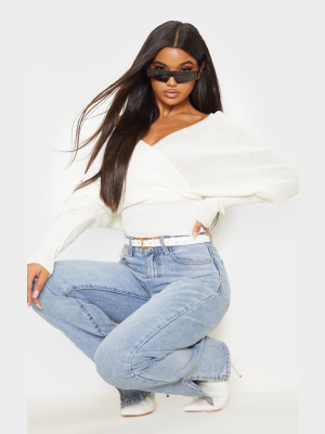 Ivory Wrap Off The Shoulder Sweater