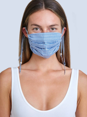 Blue Gingham Face Mask