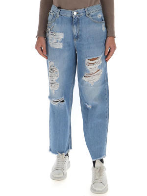 Pinko Maddie Distressed Mom Jeans