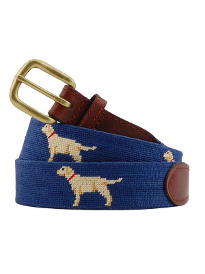 Yellow Lab Needlepoint Belt