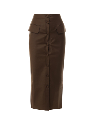 Matériel Buttoned Pencil Skirt