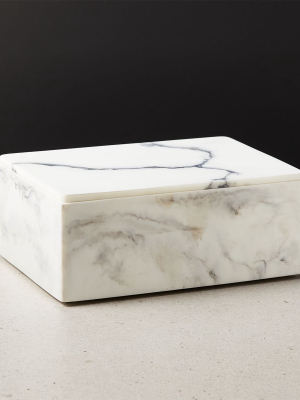 Vaughan Marbleized Ivory Resin Box Large