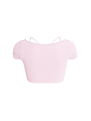 Lauris Ribbed-knit Crop Top