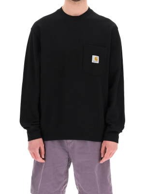 Carhartt Wip Logo Patch Round Neck Sweatshirt