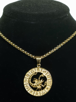 Dell Arte By Jean Claude Scorpio Zodiac Sign Pendant Necklace