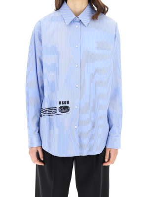 Msgm Striped Long-sleeve Shirt