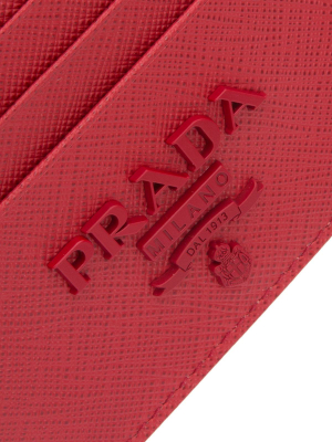 Prada Logo Plaque Saffiano Cardholder