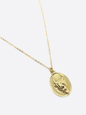 Gold Plated Taurus Necklace