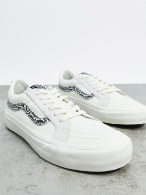 Vans Low Reissue Snake Print Old Skool Sneakers In White