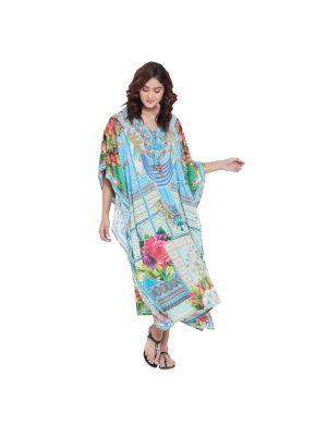 Floral Square Digital Printed Kaftan