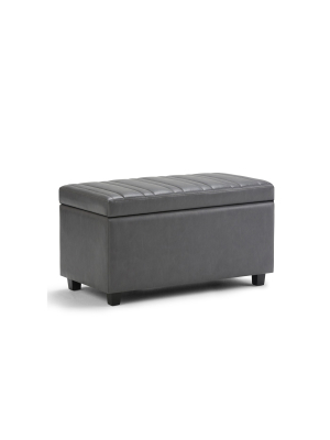 34" Callum Storage Ottoman Bench Faux Leather - Wyndenhall