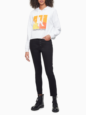 Tie-dye Monogram Logo Box Cropped Hoodie