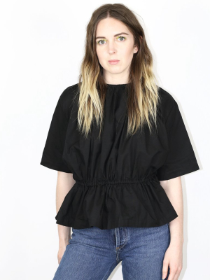 Nantes Top – Black Poplin