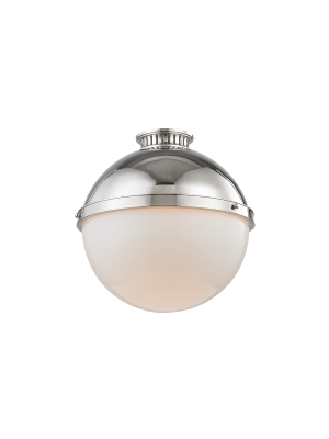 Hudson Valley Lighting Latham Ceiling Lamp - Polished Nickel & Opal Shiny