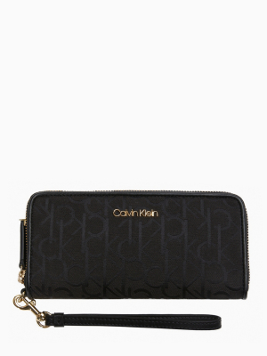 Monogram Logo Zip Continental Wallet