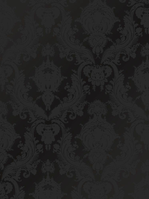 Damsel Self-adhesive Wallpaper In Black Velvet By Tempaper