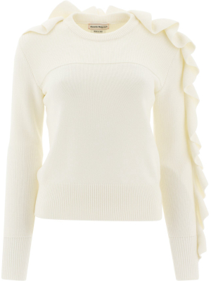 Alexander Mcqueen Ruffled Knit Sweater