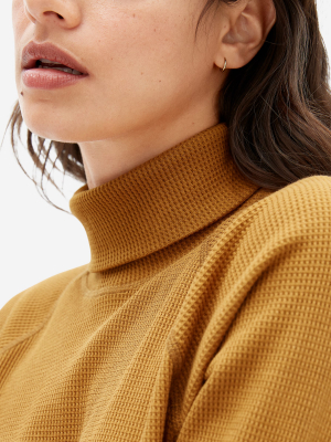 The Organic Cotton Turtleneck Waffle Tee