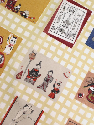 Japanese Handkerchief, Woodblock Prints, Nostalgic Toys