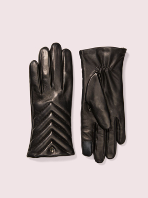 Quilted Leather Tech Gloves