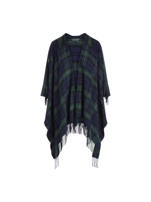 Fringe Plaid Ruana