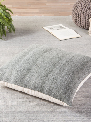 Scandi Solid Dark Gray & White Floor Pillow