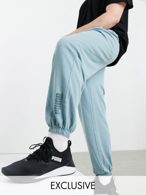 Puma Plus Oversized Sweatpants In Washed Blue