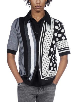 Dolce & Gabbana Patterned Asymmetric Hem Polo Shirt