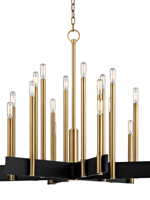 Hudson Valley Lighting Abrams 18-bulb Chandelier - Aged Brass