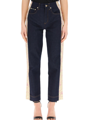 Dolce & Gabbana Jacquard Panel Jeans