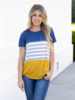 Juliette Top - Blue / Gold