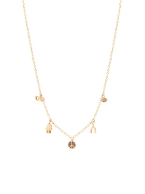 14k Talisman Itty Bitty Dangle Necklace