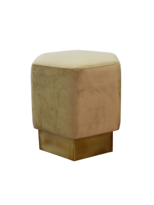 Asher Stool Brushed Brass Camel Velvet