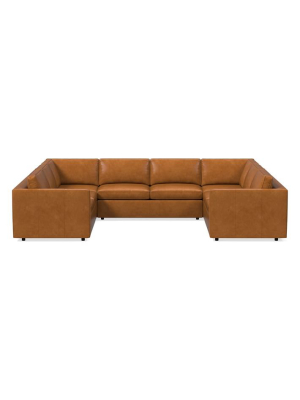 Harris Leather 5-piece U-shaped Sectional