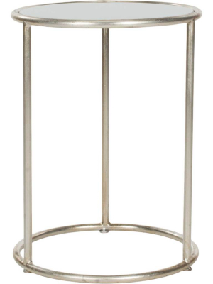 Shaikha Glass Top Accent Table Silver/gray