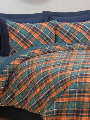 C&f Home Troy Plaid Quilt Set