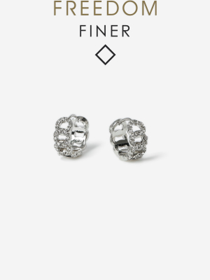 **freedom Finer Pave Clicker Earrings